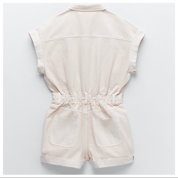 COPY - Zara Cream Denim Romper - Picture 6 of 6